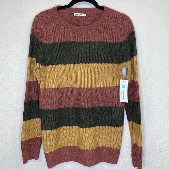 Pink Clover Sweaters - Pink Clover Stitch Fix Color Block Sweater NWT Size Medium